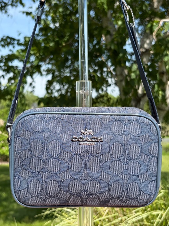 Coach Handbags - Coach Mini Jamie Denim Signature Jacquard Camera Crossbody Bag CT861 EUC